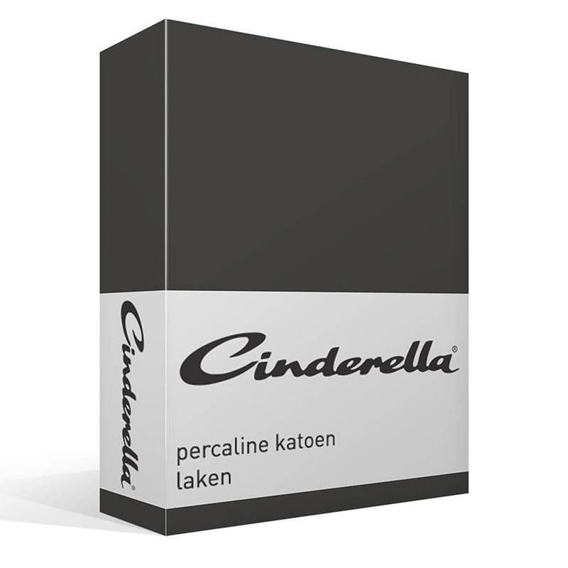 Foto van Cinderella basic percaline katoen laken - 100% percaline katoen - 2-persoons (200x260 cm) - grijs