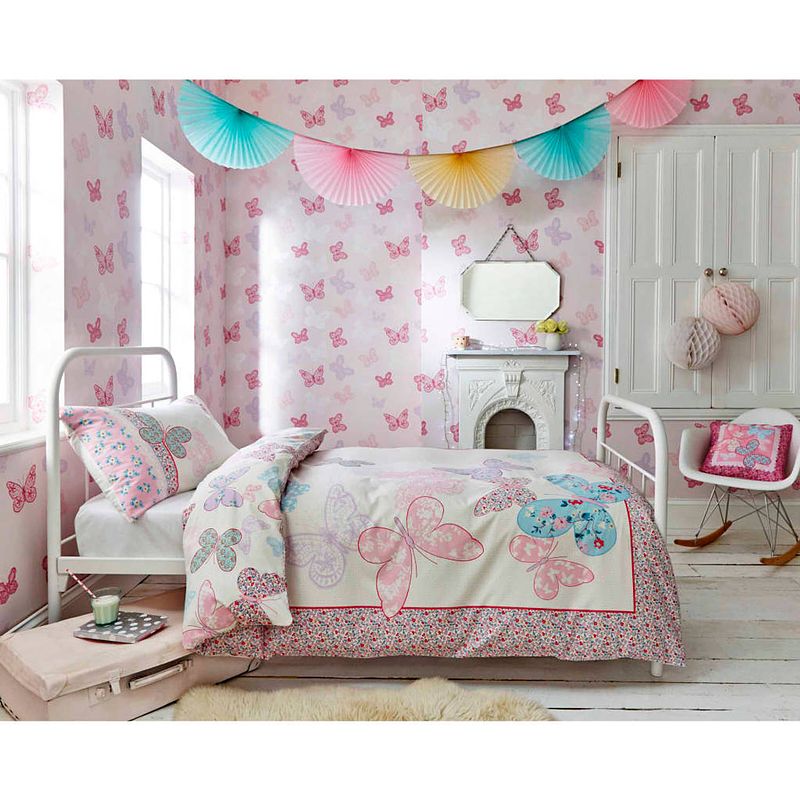 Foto van Kids at home behang butterfly roze 100114