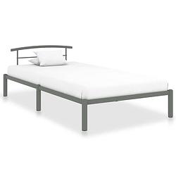 Foto van Vidaxl bedframe metaal grijs 90x200 cm