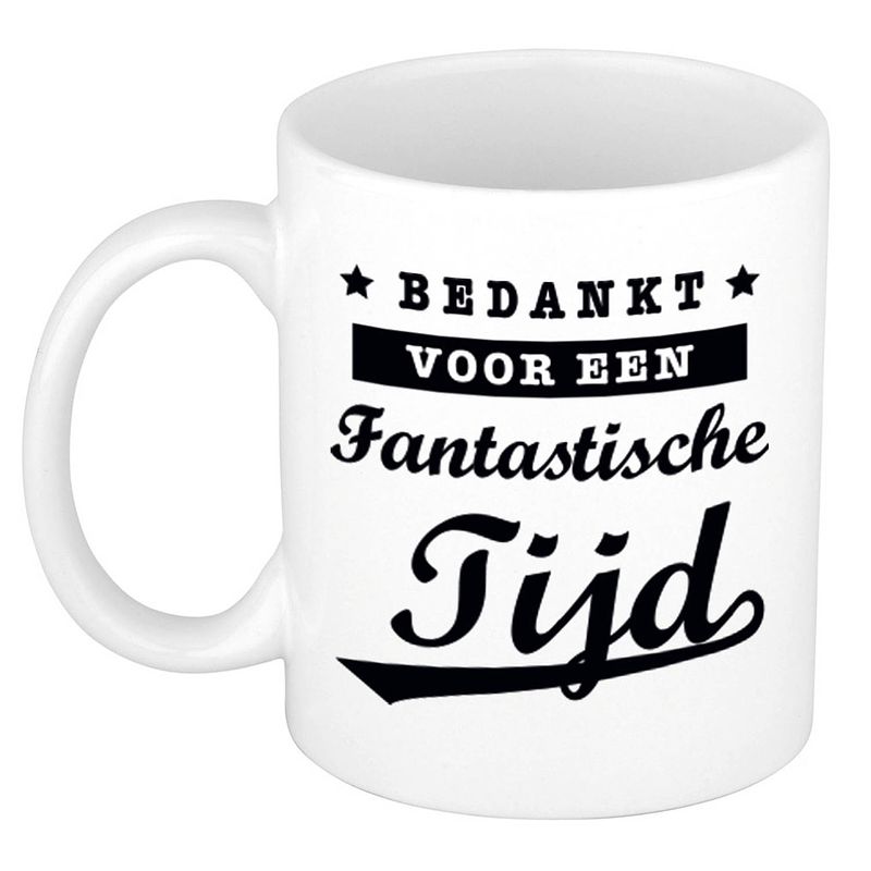 Foto van Bedankt voor een fantastische tijd cadeau mok / beker 300 ml - afscheidscadeau - feest mokken