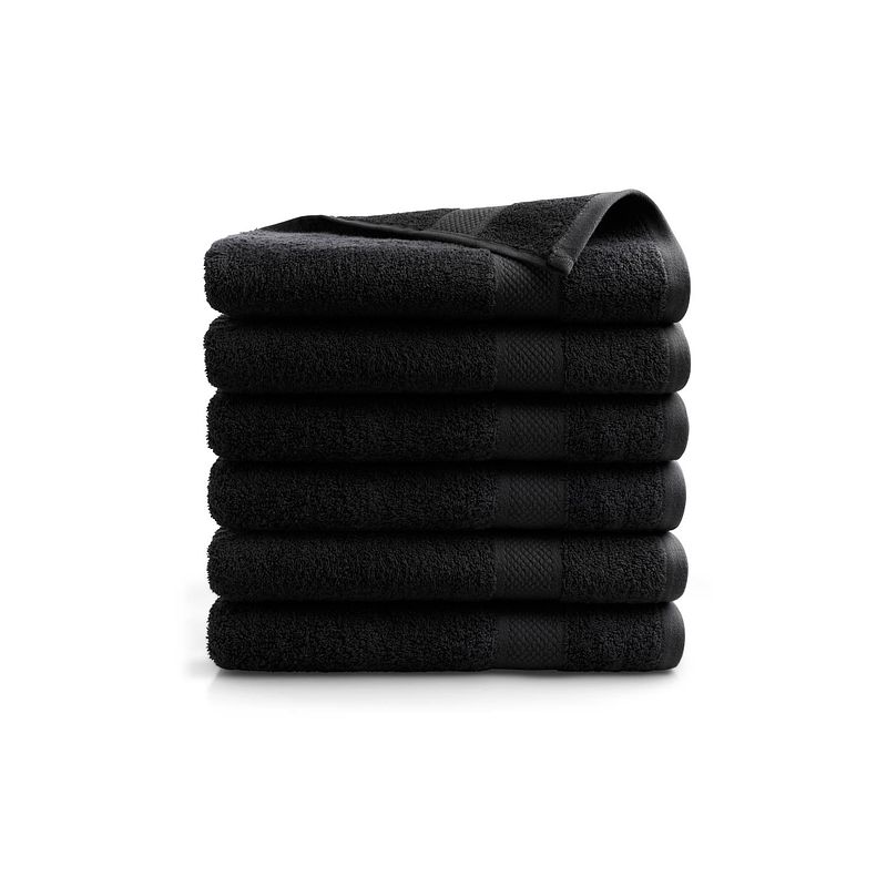 Foto van Seashell hotel handdoek - 6 stuks - black - 70x140cm