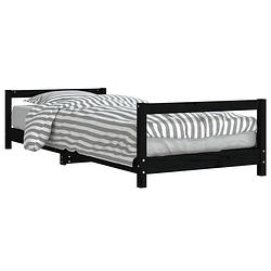 Foto van Vidaxl kinderbedframe 90x200 cm massief grenenhout zwart