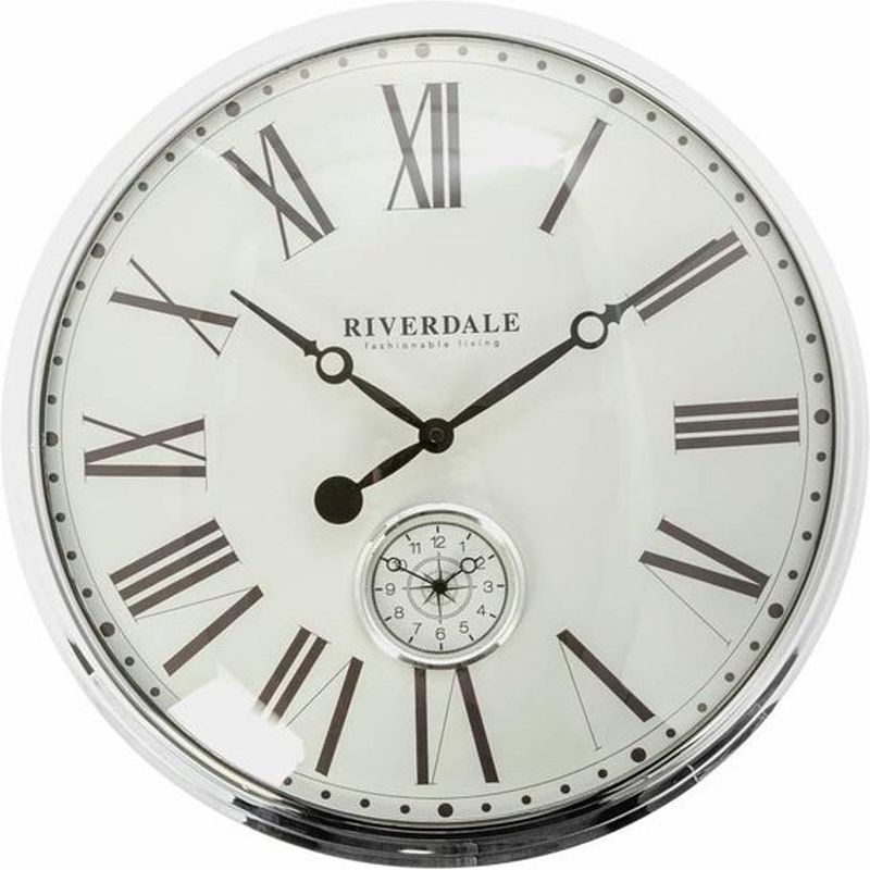 Foto van Riverdale wandklok london zilver 50cm