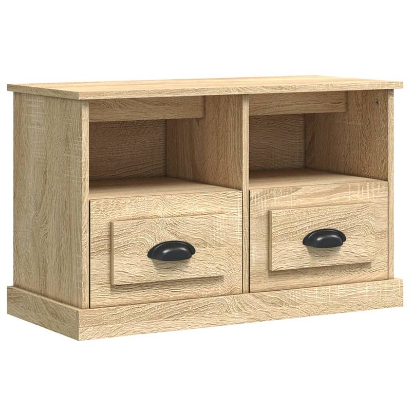 Foto van The living store tv-meubel 80x35x50 cm bewerkt hout sonoma eikenkleurig - kast