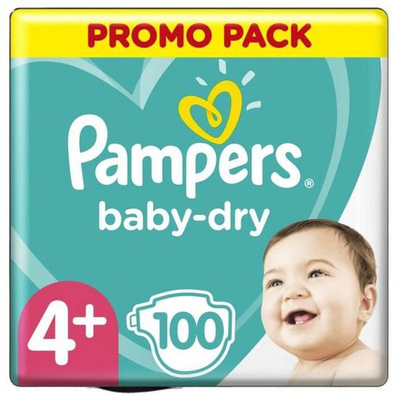 Foto van Pampers - baby dry - maat 4+ - mega pack - 100 luiers