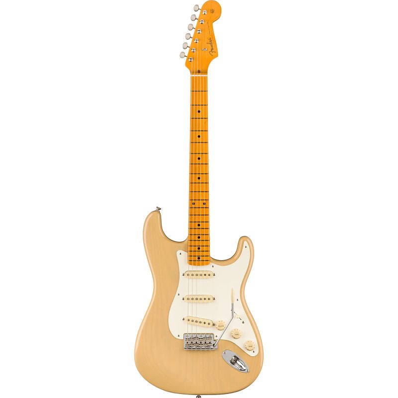 Foto van Fender american vintage ii 1957 stratocaster mn vintage blonde elektrische gitaar met koffer