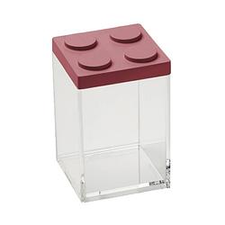 Foto van Stapelbare brickstore bewaarcontainer, 1l, rood - kunststof - omada