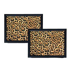 Foto van Set van 2x stuks schootkussens/laptrays luipaard print 43 x 33 cm - sierkussens