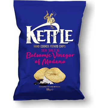 Foto van Kettle sea salt & balsamic vinegar of modena chips 130g aanbieding bij jumbo | 1+1 gratis