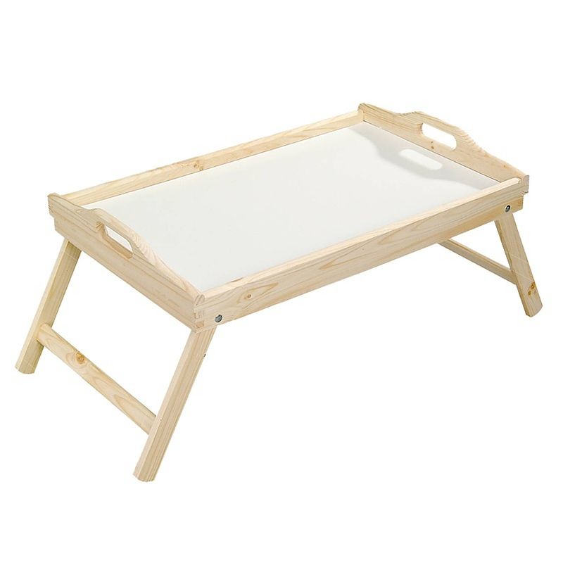 Foto van Fsc® houten grenenhouten bedtafel, inklapbaar schoottafel