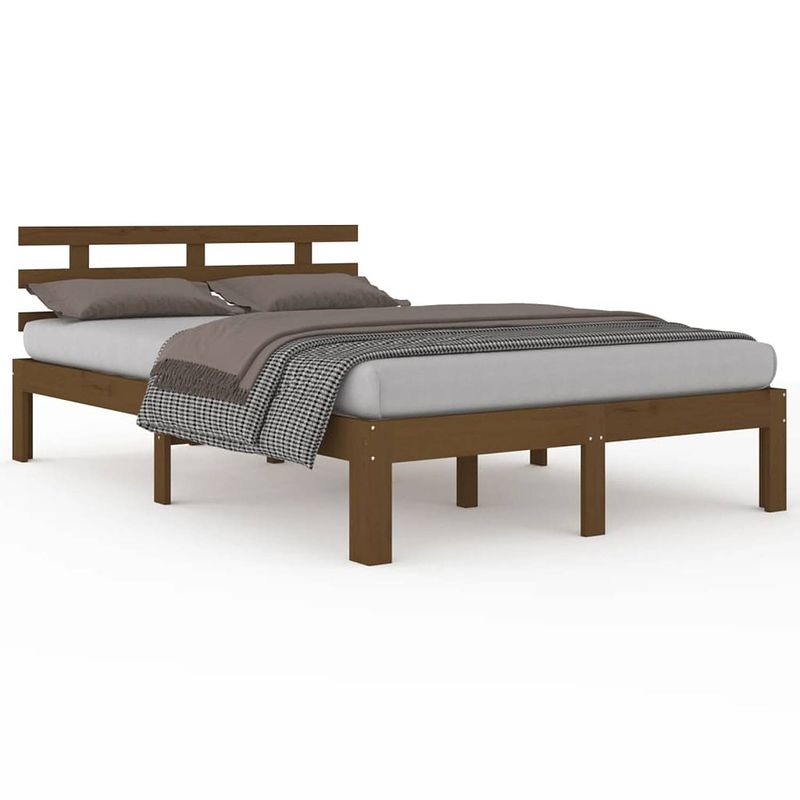 Foto van Vidaxl bedframe massief hout honingbruin 200x200 cm