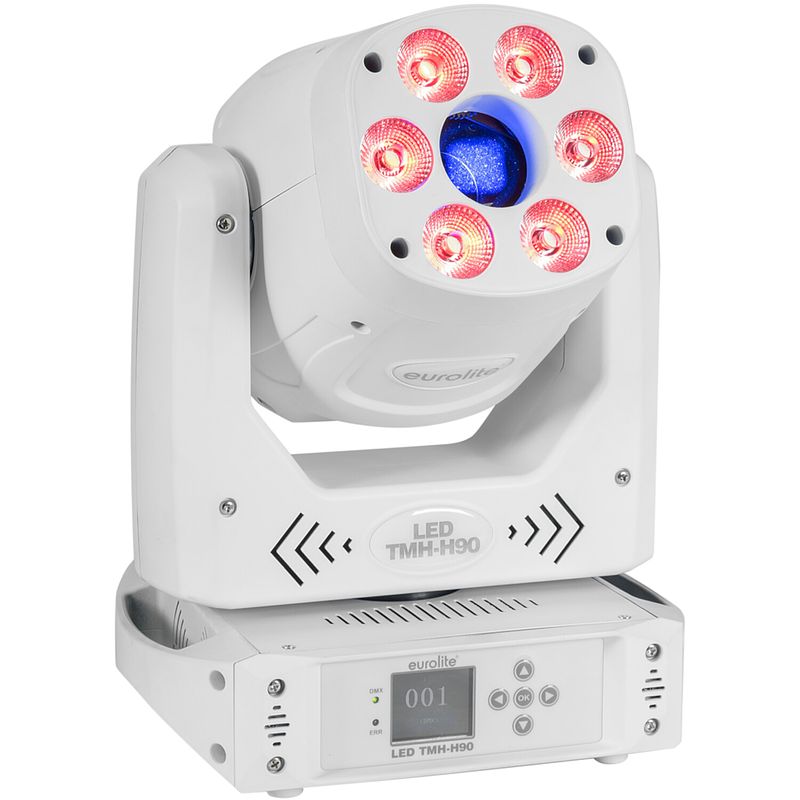 Foto van Eurolite led tmh-h90 hybride moving head spot/wash (wit)