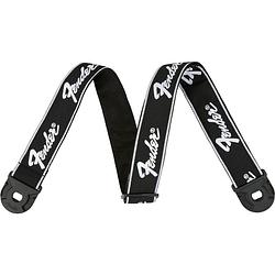 Foto van Fender quick grip locking end strap black white running logo gitaarband