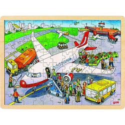 Foto van Goki legpuzzel op de vlieghaven junior hout 96 stukjes
