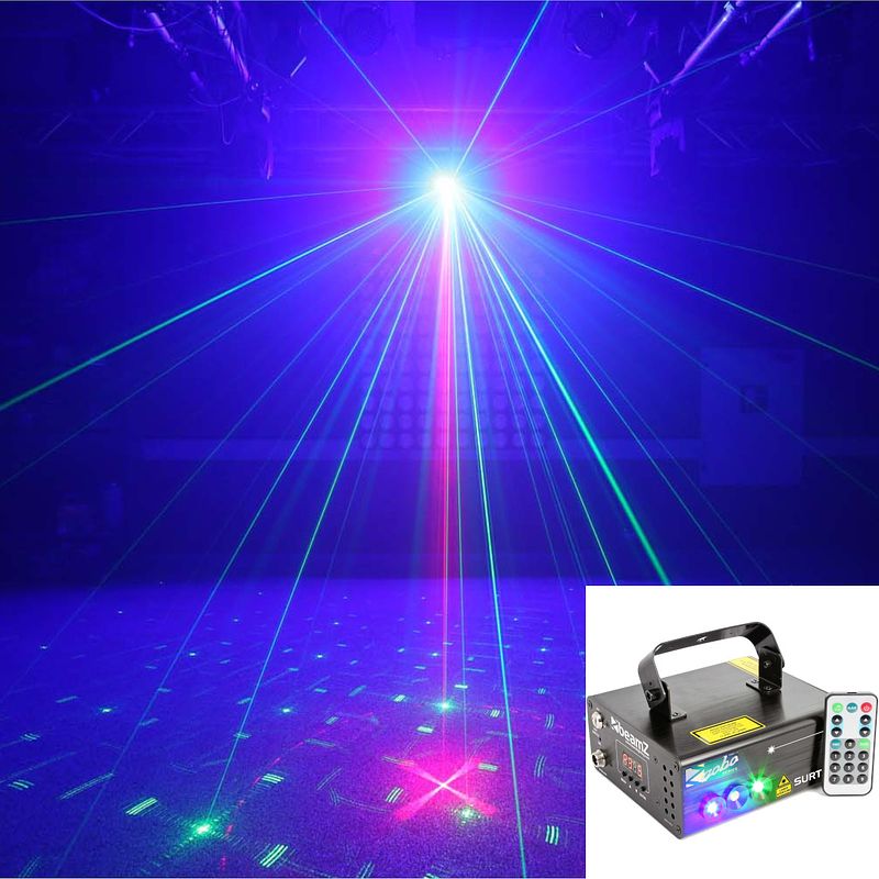 Foto van Beamz surtur ii gobo laser 3 watt blauwe led