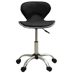Foto van The living store kantoorstoel - trendy - stoel - 46.5x48.5 cm - zwart kunstleer