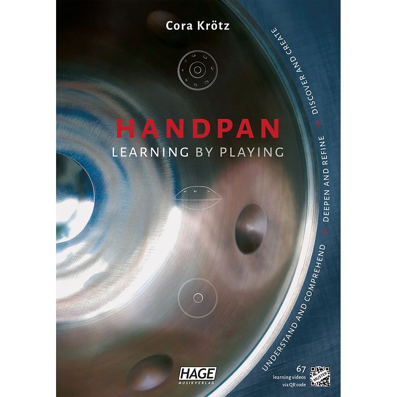 Foto van Hage musikverlag eh 3987 en handpan learning by playing lesboek (engels)