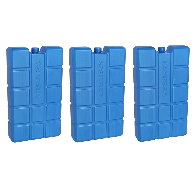 Foto van 3x stuks koelelementen 800 ml 12 x 20,5 cm blauw - koelelementen