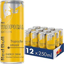 Foto van Red bull energy drink tropische smaak the tropical edition 12 x 250ml bij jumbo