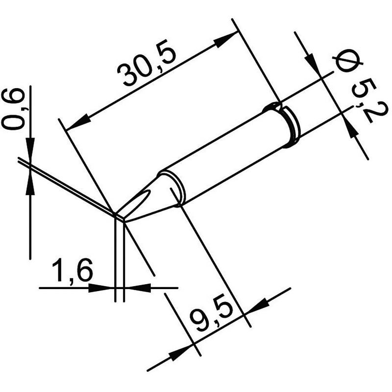 Foto van Ersa serie 102 soldeerpunt beitelvorm, recht grootte soldeerpunt 1.6 mm inhoud: 1 stuk(s)