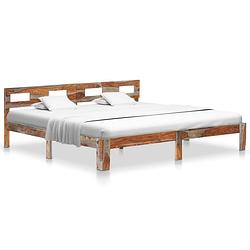 Foto van Vidaxl bedframe massief sheeshamhout 200x200 cm