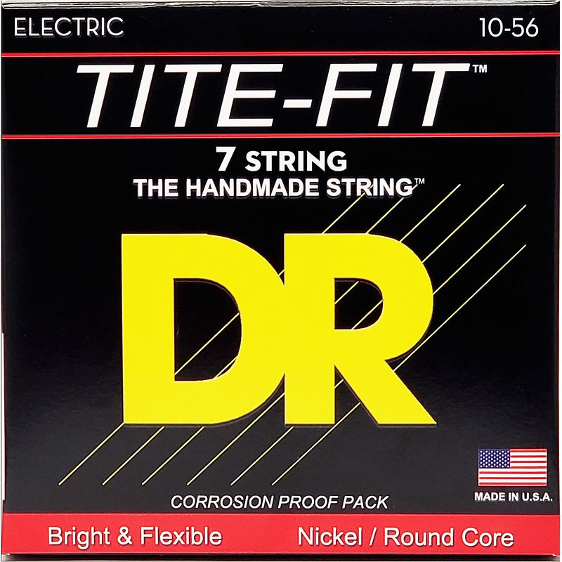 Foto van Dr strings mt7-10 tite-fit medium 10-56 7-snarige elektrische gitaarsnaren