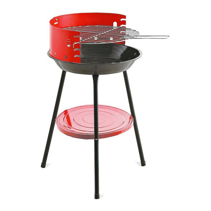 Foto van Barbecue algon rond rood grill (36 x 36 x 55 cm)