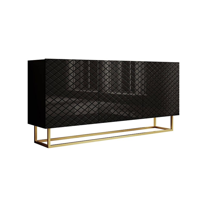 Foto van Meubella dressoir laventi - zwart - 160 cm