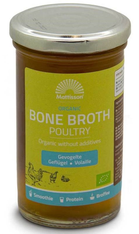 Foto van Mattisson healthstyle biologische botten bouillon - gevogelte
