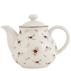 Foto van Haes deco - theepot - porselein - la petite rose - theepot 1200 ml - traditioneel theeservies, theekan