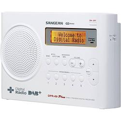 Foto van Sangean dpr-69+ transistorradio dab+, vhf (fm) accu laadfunctie wit