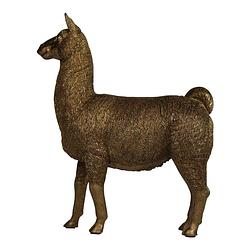 Foto van Housevitamin dierenbeeld alpaca - goud beeld - 23cm hoog