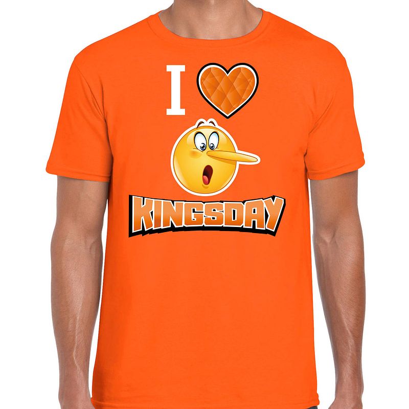 Foto van Oranje koningsdag t-shirt - i love kingsday - voor heren xl - feestshirts