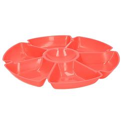 Foto van Excellent houseware hapjes/chips serveerschaal rood 29 cm - serveerschalen