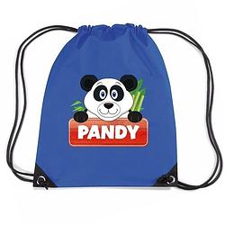 Foto van Pandy de panda rugtas / gymtas blauw voor kinderen - gymtasje - zwemtasje