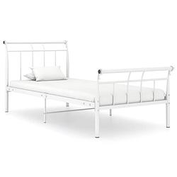 Foto van Vidaxl bedframe metaal wit 90x200 cm