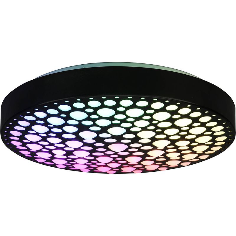 Foto van Led plafondlamp - plafondverlichting - trion carol - 22w - aanpasbare kleur - rgb - afstandsbediening - dimbaar - rond -