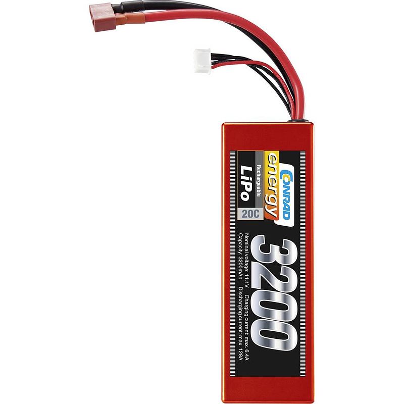 Foto van Conrad energy lipo accupack 11.1 v 3200 mah aantal cellen: 3 20 c box hardcase t-bussen