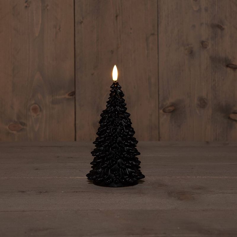 Foto van Anna'ss collection - b.o.t. 3d wick black christmas tree wax 9,5x20 cm