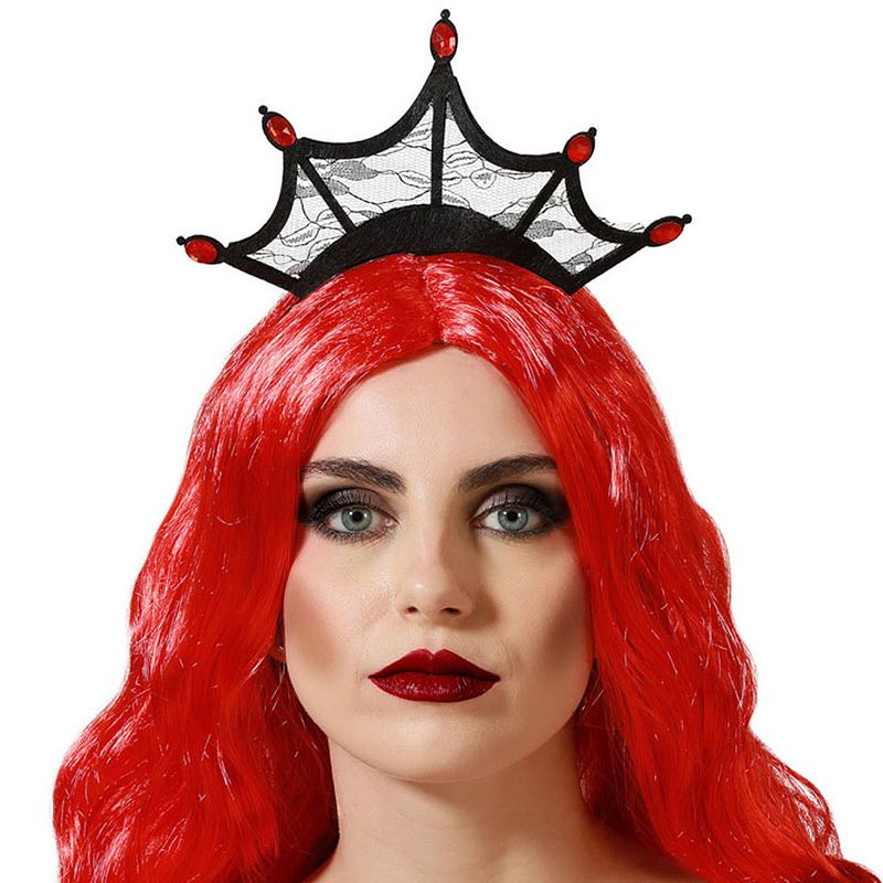 Foto van Halloween thema diadeem kroontje - one size - zwart - meisjes/dames - verkleedhoofddeksels