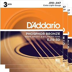 Foto van D'saddario ej15-3d snaren voor akoestische western gitaar (3 sets)