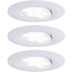 Foto van Paulmann calla led-inbouwlamp voor badkamer set van 3 stuks 18 w ip65 wit (mat)
