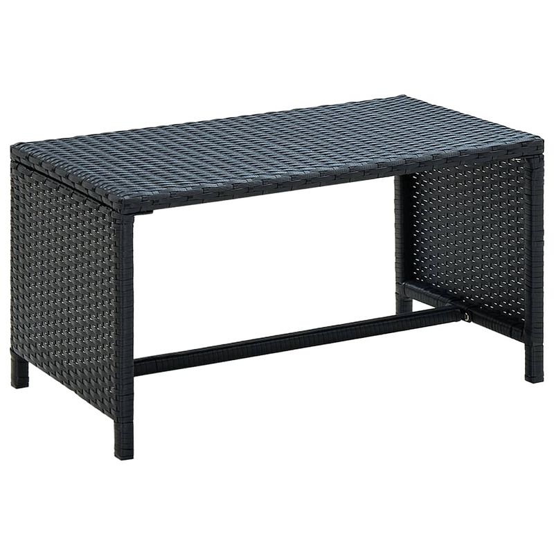 Foto van Vidaxl salontafel 70x40x38 cm poly rattan zwart