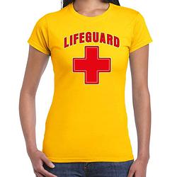 Foto van Bellatio decorations lifeguard verkleed t-shirt dames - strandwacht/carnaval outfit - geel 2xl - feestshirts