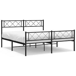 Foto van Vidaxl bedframe met hoofd- en voeteneinde metaal zwart 120x200 cm