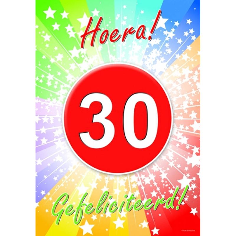 Foto van 2x stuks 30 jaar deurposter 59 x 42 cm verjaardag leeftijd feestartikelen - feestposters