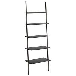 Foto van Vidaxl ladderrek met 5 schappen 64x34x185,5 cm zwart