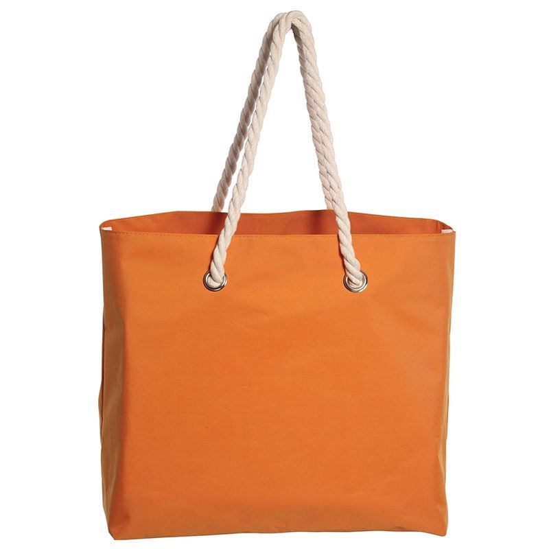 Foto van Strandtas met handvat oranje capri 35 x 45 cm - strandtassen