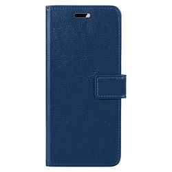 Foto van Basey apple iphone 14 plus hoesje book case kunstleer cover hoes - donkerblauw