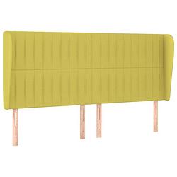 Foto van Vidaxl hoofdbord met randen 163x23x118/128 cm stof groen